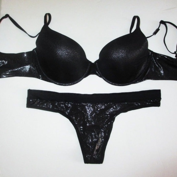 Victoria's Secret Lined Demi Bra Set 32D/S Shine - Picture 2 of 8